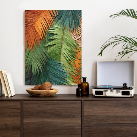 Plakat Kolorowe Liście Palmowe Z Wyciętych Papierów