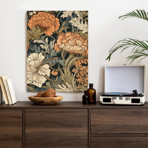 Plakat Kwiaty I Liście Retro Vintage