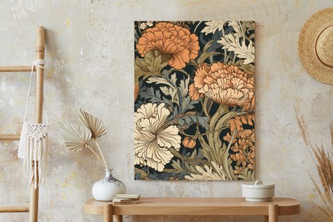 Plakat Kwiaty I Liście Retro Vintage