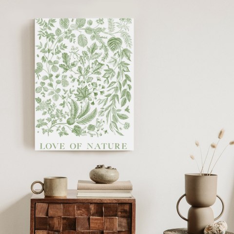 Plakat Rysowane Liście Natura W Kolorach Zieleni
