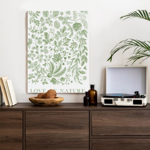 Plakat Rysowane Liście Natura W Kolorach Zieleni