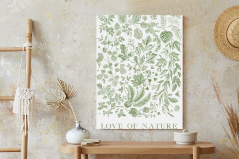Plakat Rysowane Liście Natura W Kolorach Zieleni