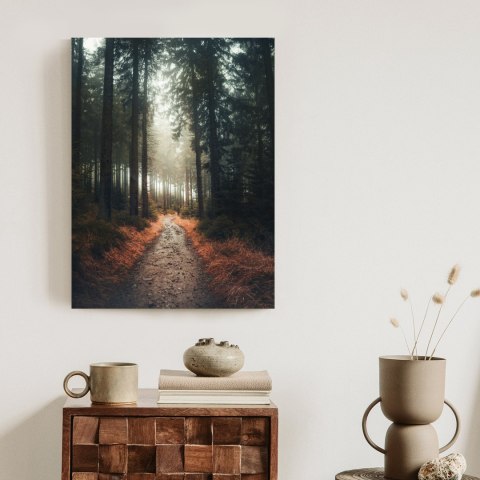 Plakat Ścieżka W Lesie W Mglisty Poranek