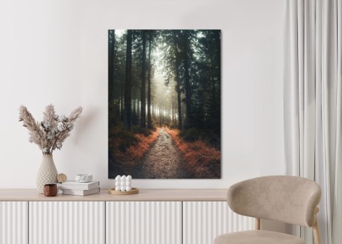 Plakat Ścieżka W Lesie W Mglisty Poranek