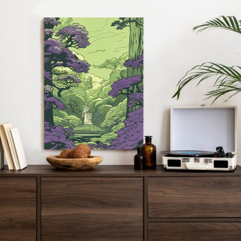 Plakat Tajemniczy Posąg W Środku Gęstego Lasu