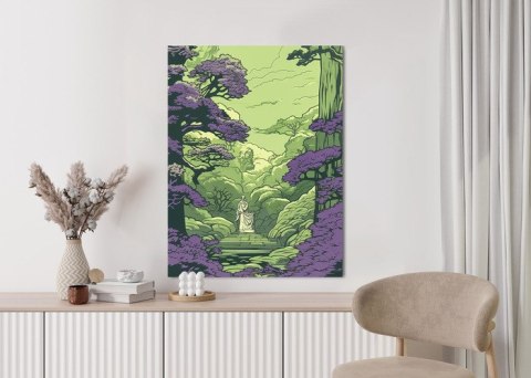 Plakat Tajemniczy Posąg W Środku Gęstego Lasu