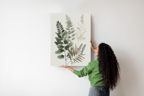 Plakat Akwarelowe Gałązki Roślin Z Liśćmi