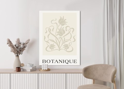 Plakat Botaniczne Beżowe Liście I Kwiaty