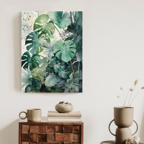 Plakat Botaniczne Zielone Tło Monstera