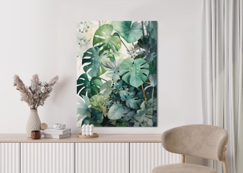 Plakat Botaniczne Zielone Tło Monstera