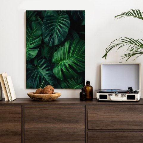 Plakat Botaniczny Wzór Ciemnozielone Liście Monstera