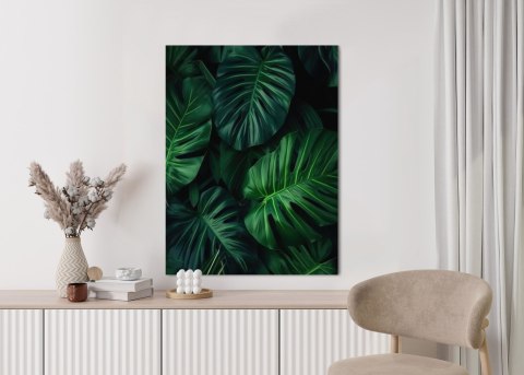 Plakat Botaniczny Wzór Ciemnozielone Liście Monstera