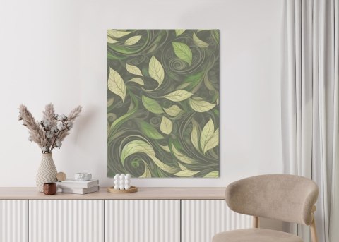 Plakat Botaniczny Wzór Liście W Odcieniach Zieleni