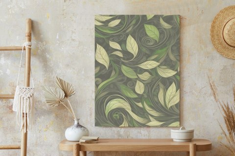 Plakat Botaniczny Wzór Liście W Odcieniach Zieleni
