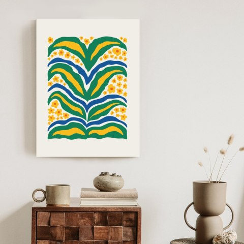 Plakat Minimalistyczna Roślina Z Żółtymi Kwiatami Abstrakcja