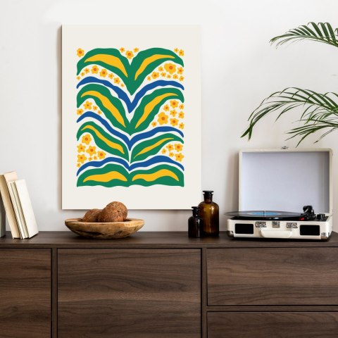 Plakat Minimalistyczna Roślina Z Żółtymi Kwiatami Abstrakcja