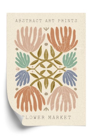 Plakat Minimalistyczne Kolorowe Kwiaty Boho
