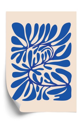 Plakat Minimalistyczny Wzór Niebieska Roślina