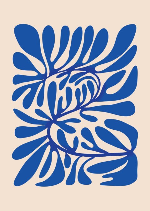 Plakat Minimalistyczny Wzór Niebieska Roślina