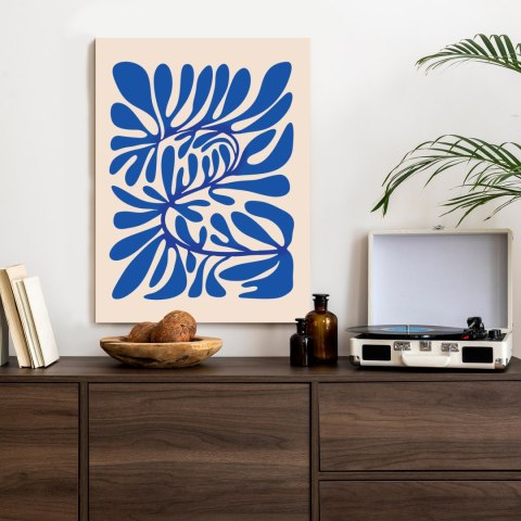 Plakat Minimalistyczny Wzór Niebieska Roślina