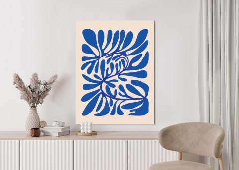 Plakat Minimalistyczny Wzór Niebieska Roślina