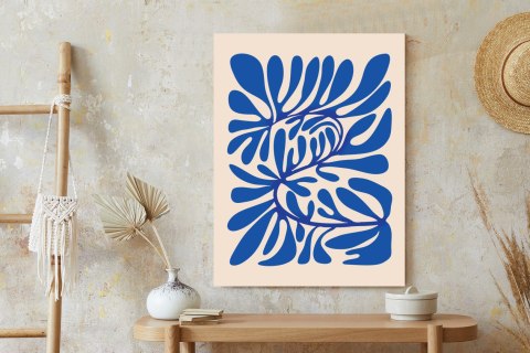 Plakat Minimalistyczny Wzór Niebieska Roślina