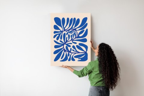 Plakat Minimalistyczny Wzór Niebieska Roślina