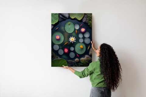Plakat Staw Lilie Wodny I Ryby