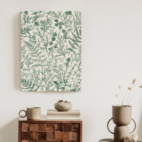 Plakat Zielone Rośliny Na Beżowym Tle Botaniczny Wzór