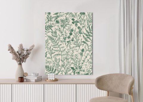 Plakat Zielone Rośliny Na Beżowym Tle Botaniczny Wzór