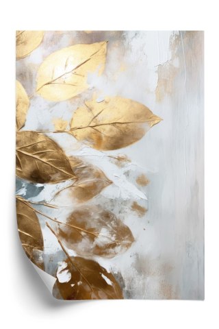 Plakat Złoto Na Malowanych Liściach