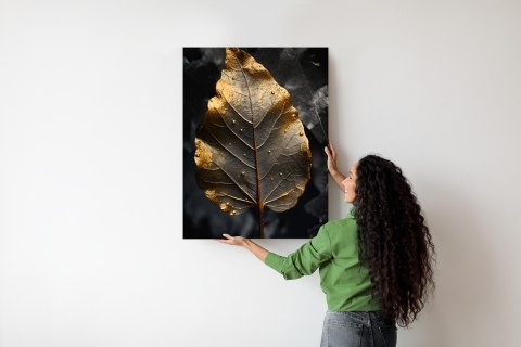 Plakat Złoty Liść W Stylu Vintage