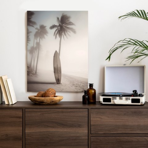 Plakat Deska Surfingowa Na Plaży Z Palmami