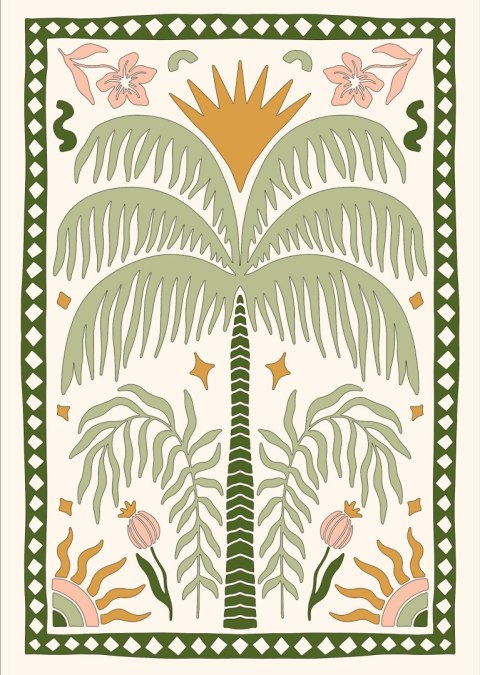 Plakat Palma I Rośliny Orientalne