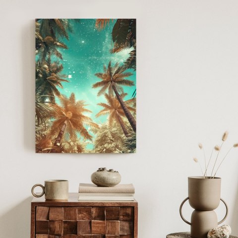 Plakat Piękne Letnie Palmy Z Gwiazdami