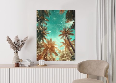 Plakat Piękne Letnie Palmy Z Gwiazdami