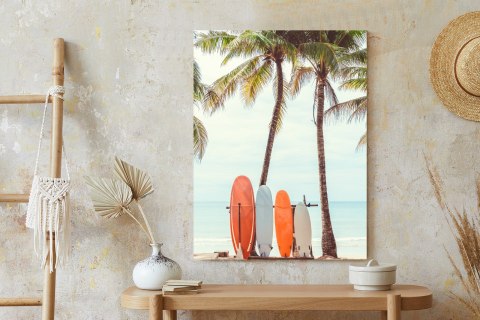 Plakat Surfing I Drzewa Palmowe