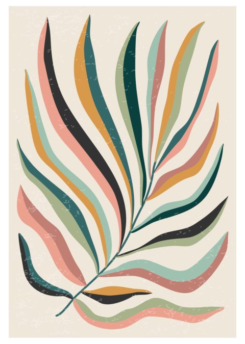 Plakat Wielobarwny Liść Matisse