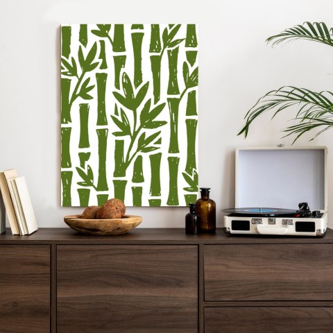 Plakat Zielone Drzewa Bambusowe Z Liśćmi