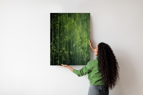 Plakat Zielony Las Bambusowy