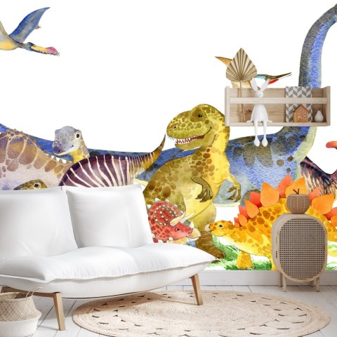 Fototapeta Dinozaury Malowane Akwarelą