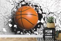 Fototapeta Piłka Koszykowa Niszcząca Mur