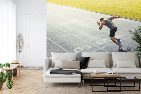 Fototapeta Sprinter Na Torze Biegowym Podczas