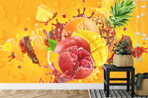 Fototapeta Kolorowe Owoce Tropikalne 3D