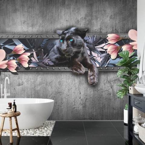 Fototapeta Pantera Z Kwiatami Magnolii