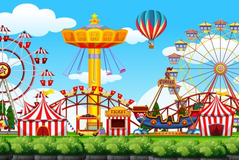 Fototapeta Dla Dzieci - Wesołe Miasteczko 60X90