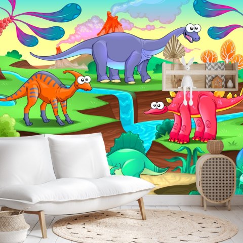 Fototapeta Kolorowe Bajkowe Dinozaury