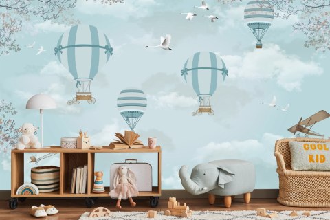 Fototapeta Balony I Samoloty Retro