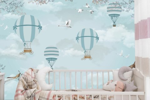 Fototapeta Balony I Samoloty Retro