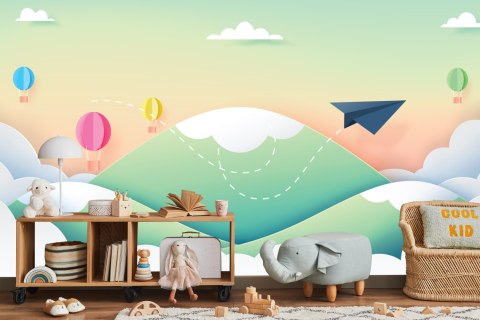 Fototapeta Papierowy Samolot Na Niebie